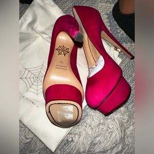 Charlotte Olympia suede pumps